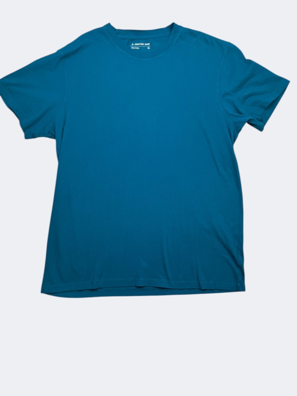American Giant Shirt Mens XL Blue Teal Crewneck Made USA 100% Cotton Classic Tee